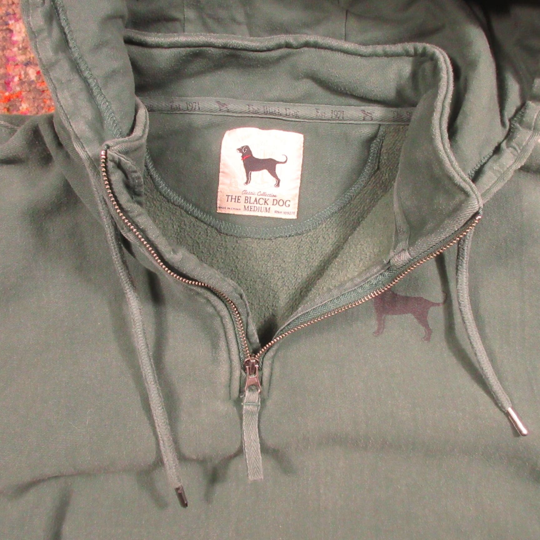 Vintage VINTAGE The Black Dog Sweatshirt Hoodie Men M Green 1/4 Zip Heavy Reverse Weave Pullover Hoodie Mens Size M Green Cotton Polyester Fleece Size US XL / EU 56 / 4 - 4 Thumbnail