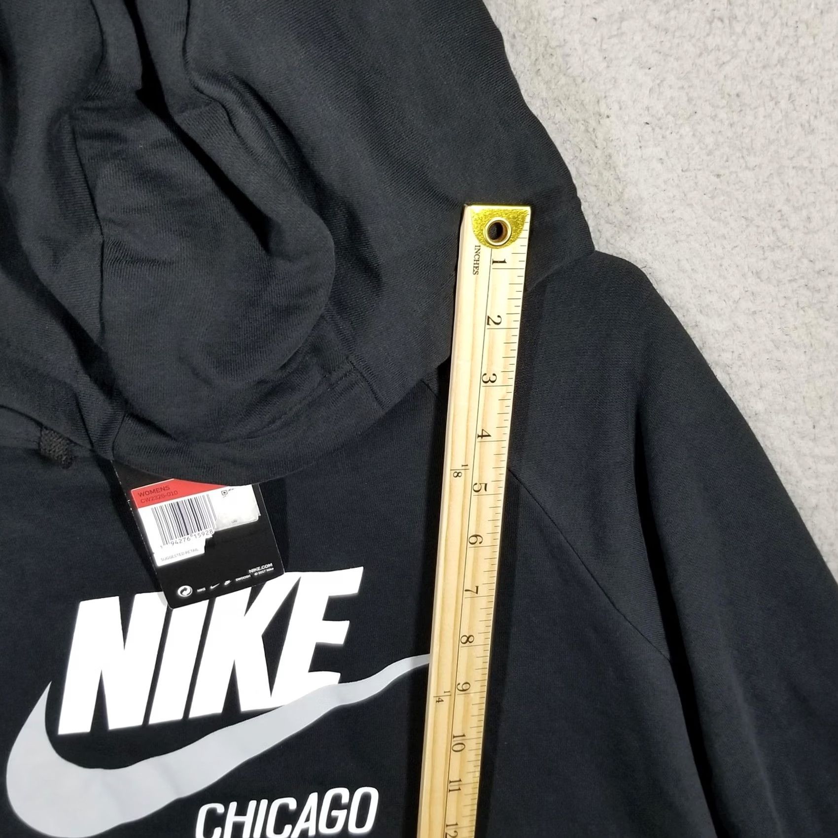 Nike Nike Hoodie Womens Large Black Chicago Fleece Pullover Sweatshirt CW2326-010 Size L / US 10 / IT 46 - 4 Thumbnail