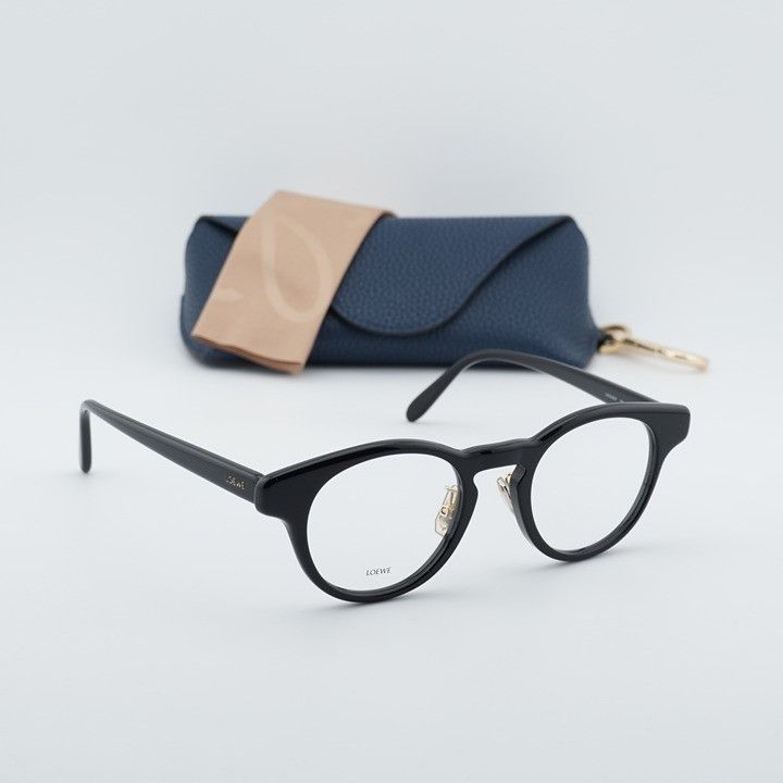 Loewe Loewe LW50085F 001 Unisex Eyeglasses Black 49mm Round Frame Size ONE SIZE - 8 Thumbnail