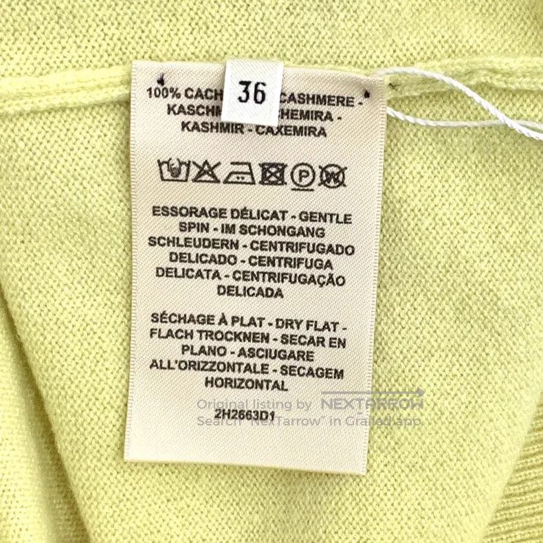 Hermes Hermes Yellow Jacquard Cashmere Crew Neck Short Sleeve T-S Size XS / US 0-2 / IT 36-38 - 7 Thumbnail