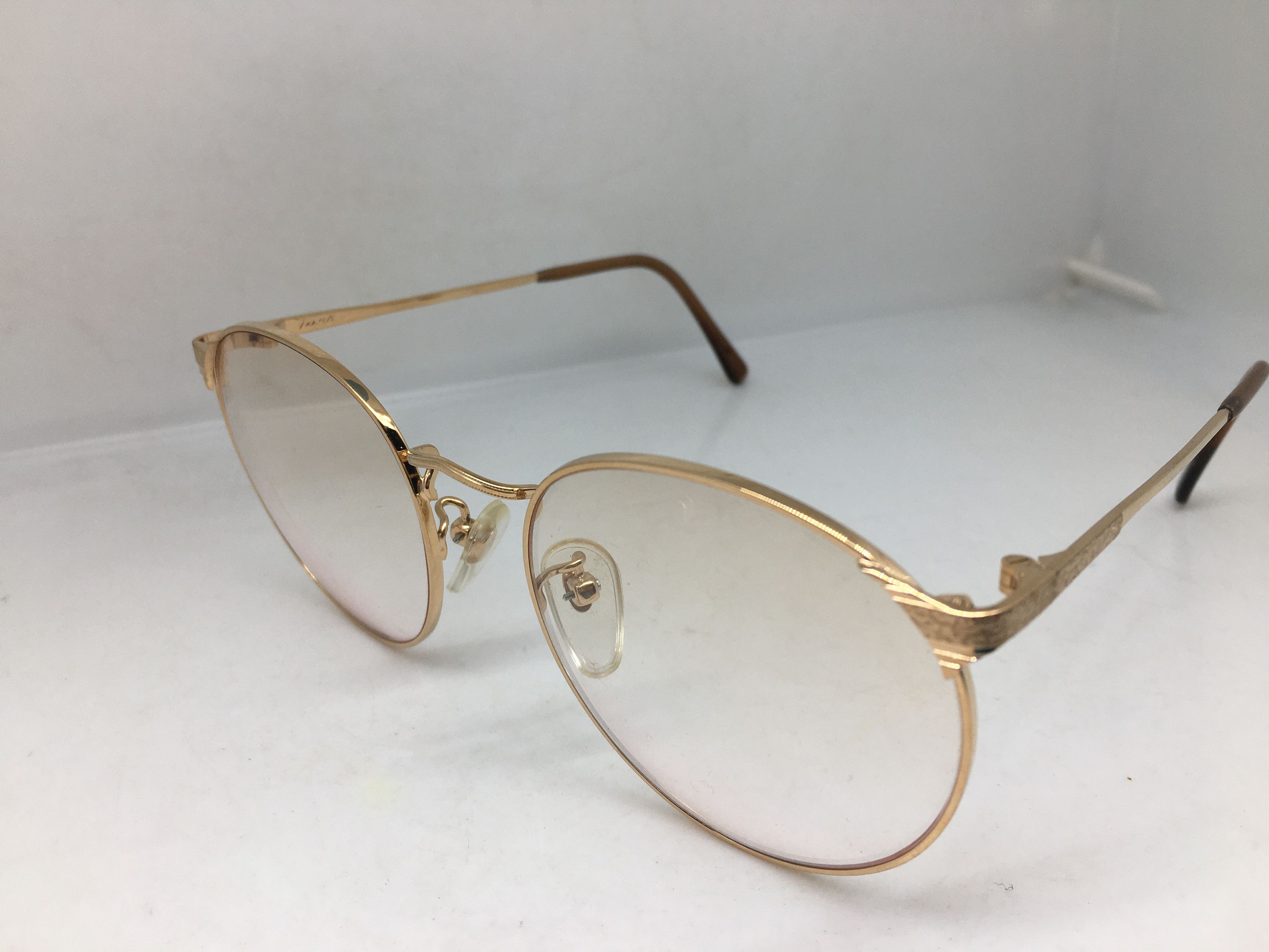 Vintage Vintage 80s TURA Gold Round Eyeglasses Frame Size ONE SIZE - 6 Thumbnail