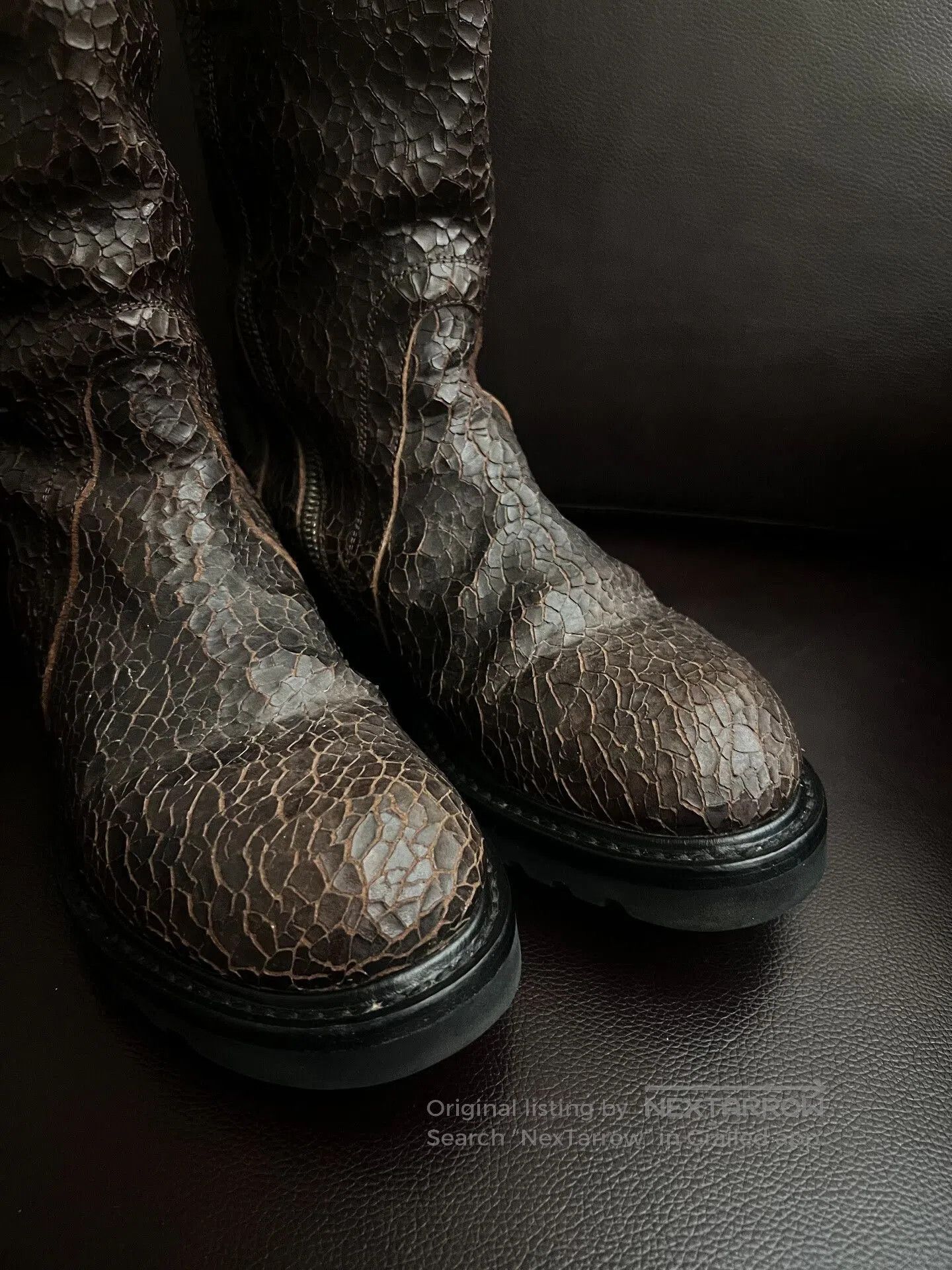 Rick Owens Rick Owens Cracked Leather Military Boots. Size US 7 / EU 40 - 3 Thumbnail