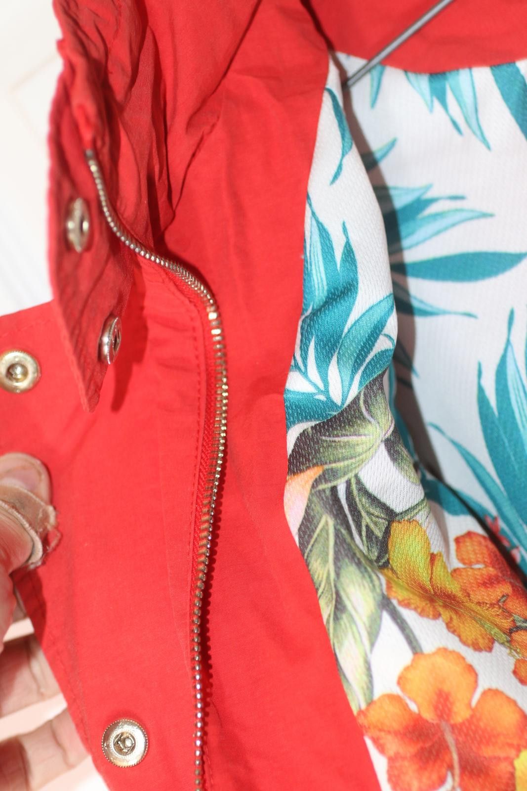 Point Zero Point Zero Red Parka Jacket Floral Hooded Womens Size Small Size S / US 4 / IT 40 - 10 Thumbnail