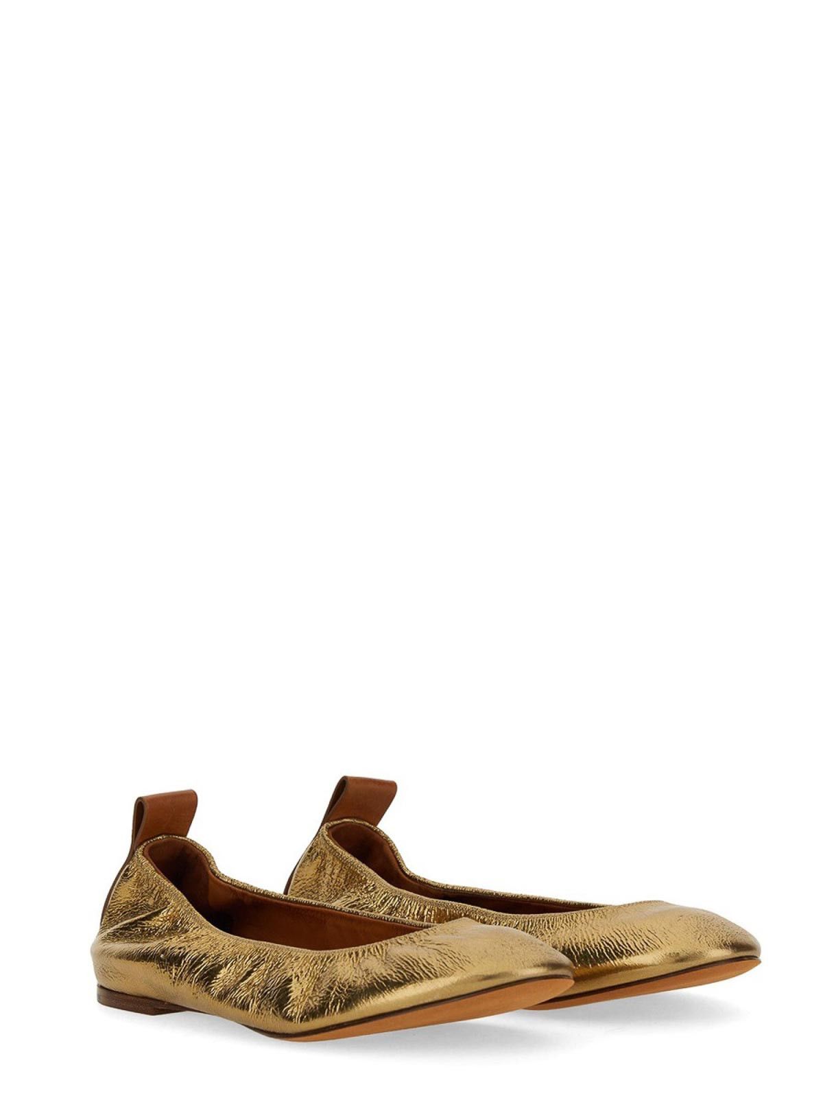 Lanvin o1s22i1n1024 Laminate Ballet Flats in Gold Size US 8 / IT 38 - 2 Thumbnail