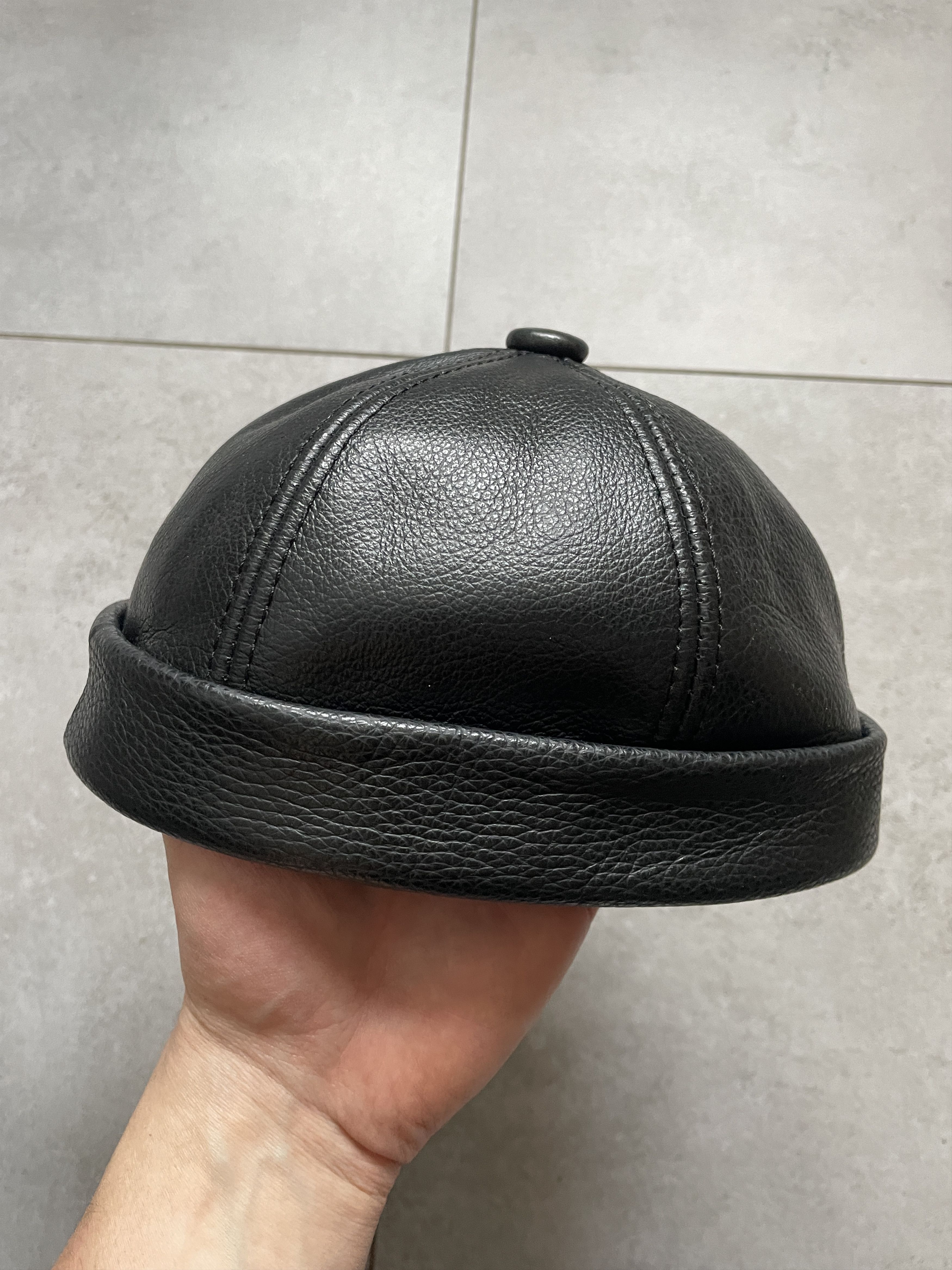 JAPAN STYLE BRIMLESS 100% COW LEATHER HAT