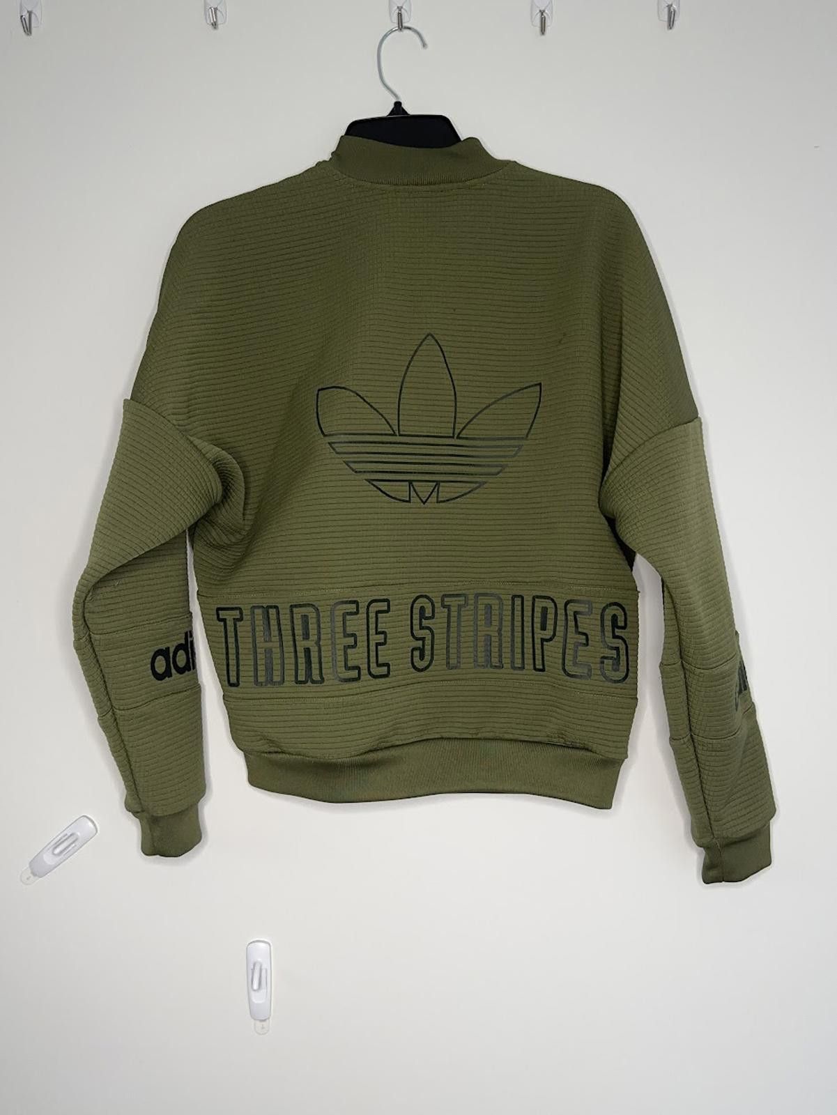 Adidas ADIDAS Forest Green Bomber Jacket - Sz. S w/ Rip To Pocket Size S / US 4 / IT 40 - 3 Thumbnail