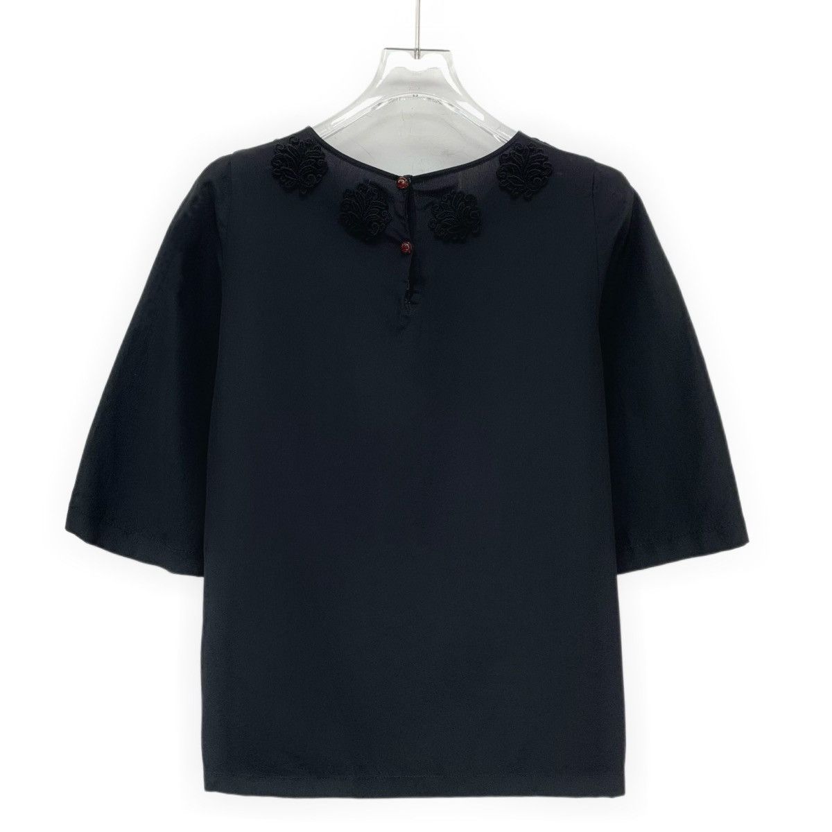 Dolce & Gabbana Dolce & Gabbana Embroidered Silk Short Sleeve T-Shirt K26WX Size S / US 4 / IT 40 - 2 Thumbnail
