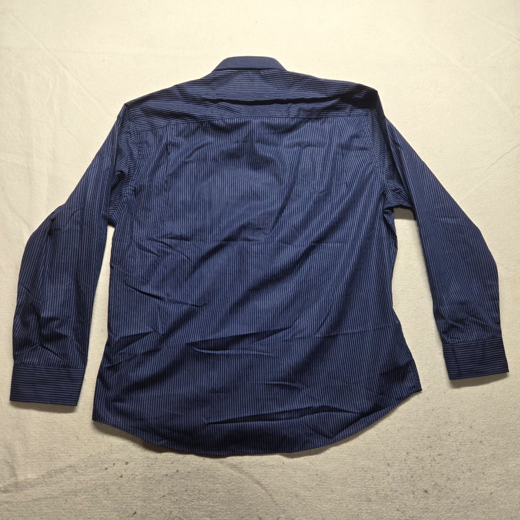 Vintage Saddlebred Shirt Button-Up Mens 16 Blue Striped Slim Fit Long Sleeve Casual Button-Down Collared 16.5 Size US L / EU 52-54 / 3 - 8 Thumbnail
