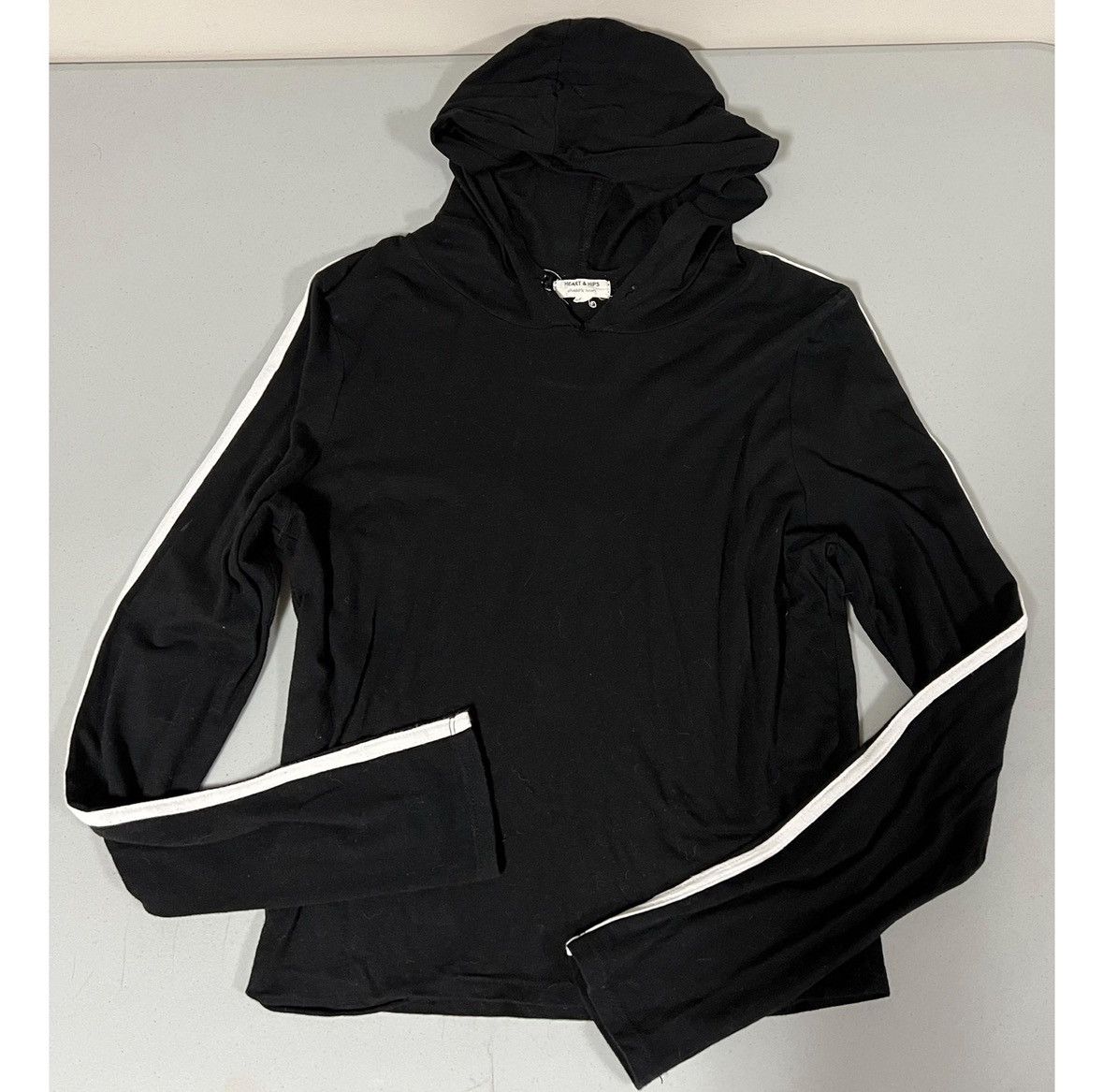 Vintage Black Stripe Long Sleeve Pullover Hoodie Top Shirt Size L🤍🖤⚽️ Size US L / EU 52-54 / 3 - 1 Thumbnail