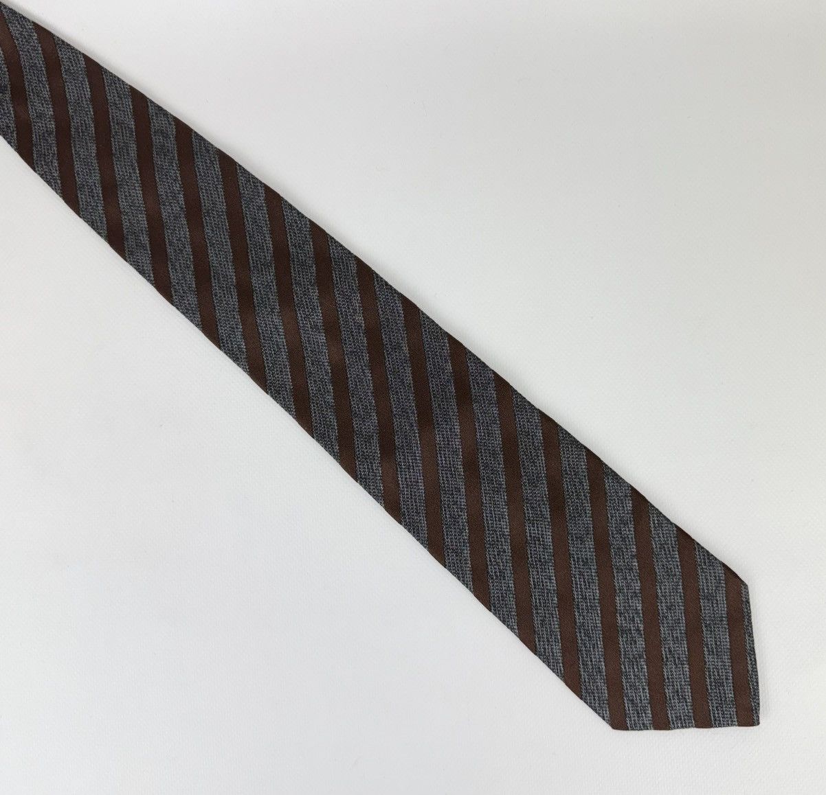 Dolce & Gabbana Dolce & Gabbana 100% silk Tie Gray Brown Necktie for Men Top Size ONE SIZE - 6 Thumbnail