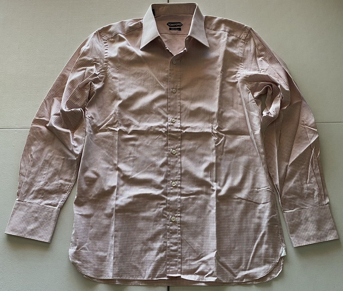 Tom Ford Tom Ford light pink gingham check shirt 17 43e NEW Size US L / EU 52-54 / 3 - 1 Thumbnail