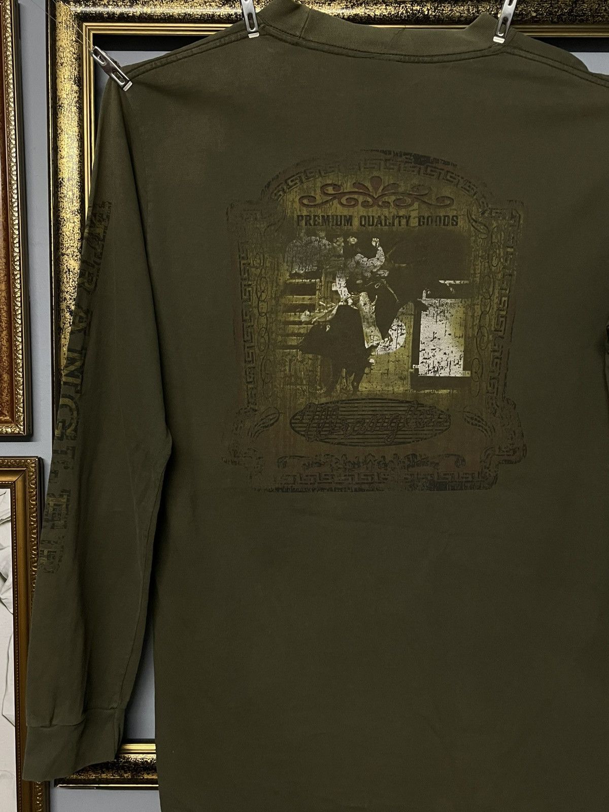 Designer × Vintage × Wrangler Vintage 90s Designer Wrangler Bull Fighting Faded Longsleeve Size US M / EU 48-50 / 2 - 4 Thumbnail
