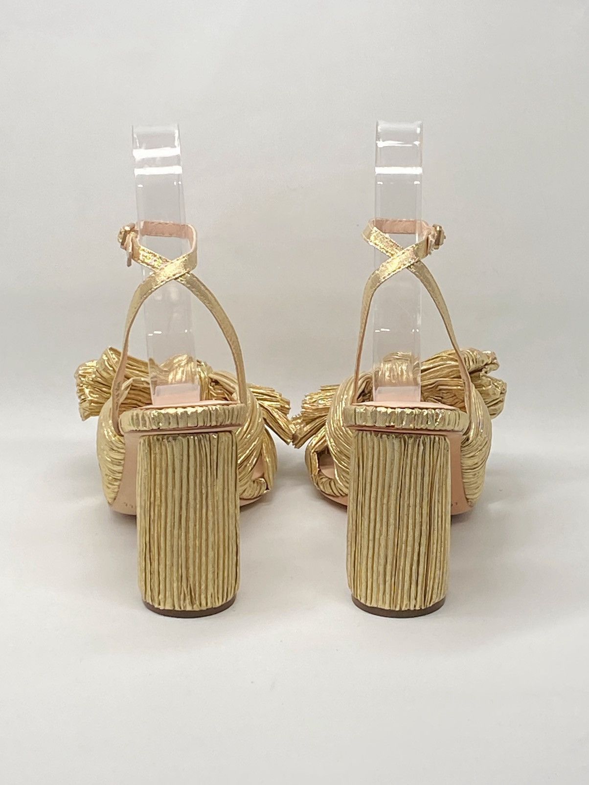 Loeffler Randall Loeffler Randall Gold Pleated Bow Heel Sandals size 6.5 Size US 6.5 / IT 36.5 - 7 Thumbnail