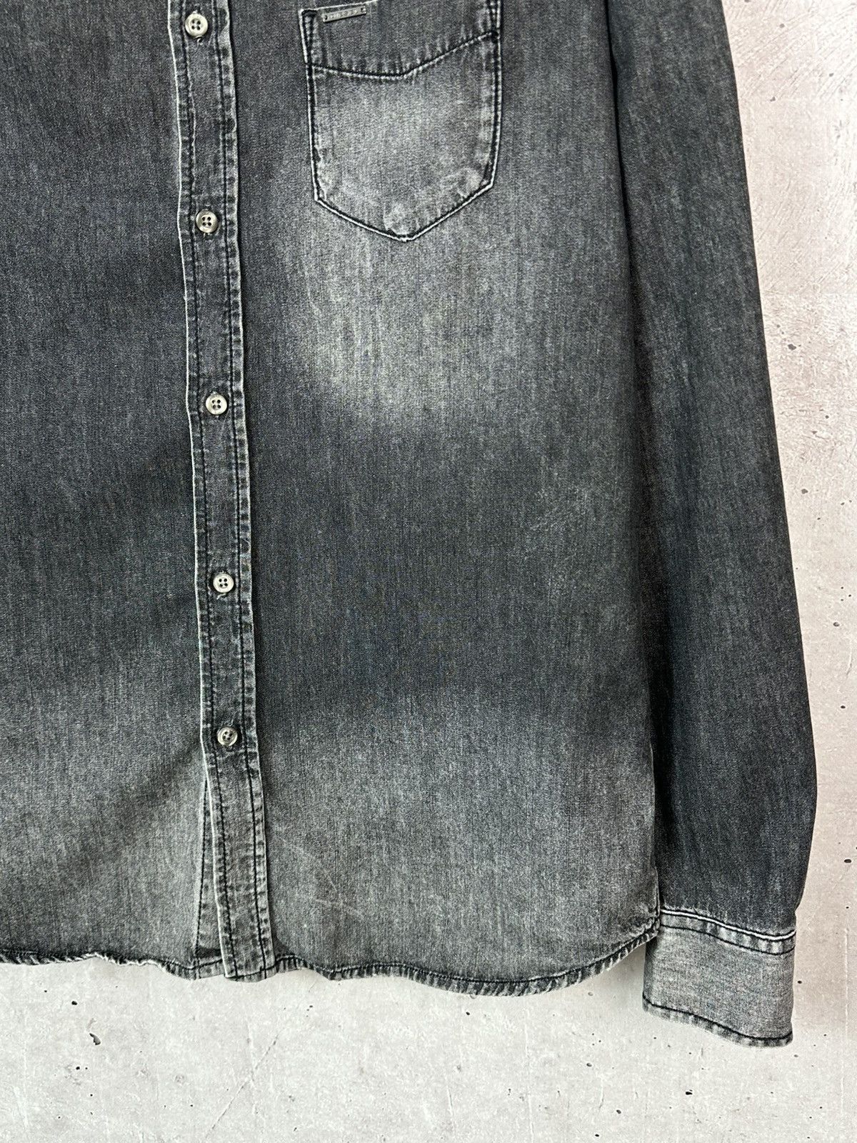 Diesel Diesel Washed Grey Button-up Long Sleeve Cotton Shirt Size US L / EU 52-54 / 3 - 6 Thumbnail