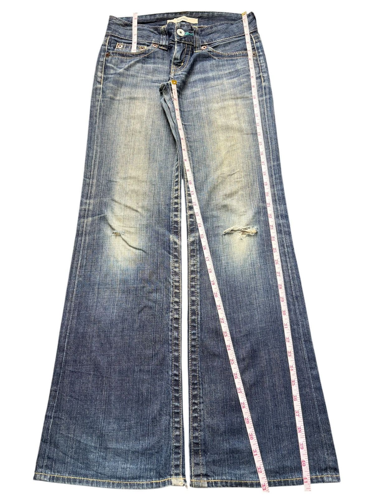 Uniqlo Vintage Japanese Uniqlo Distress Low Rise Flare Jeans Size 29" - 7 Thumbnail