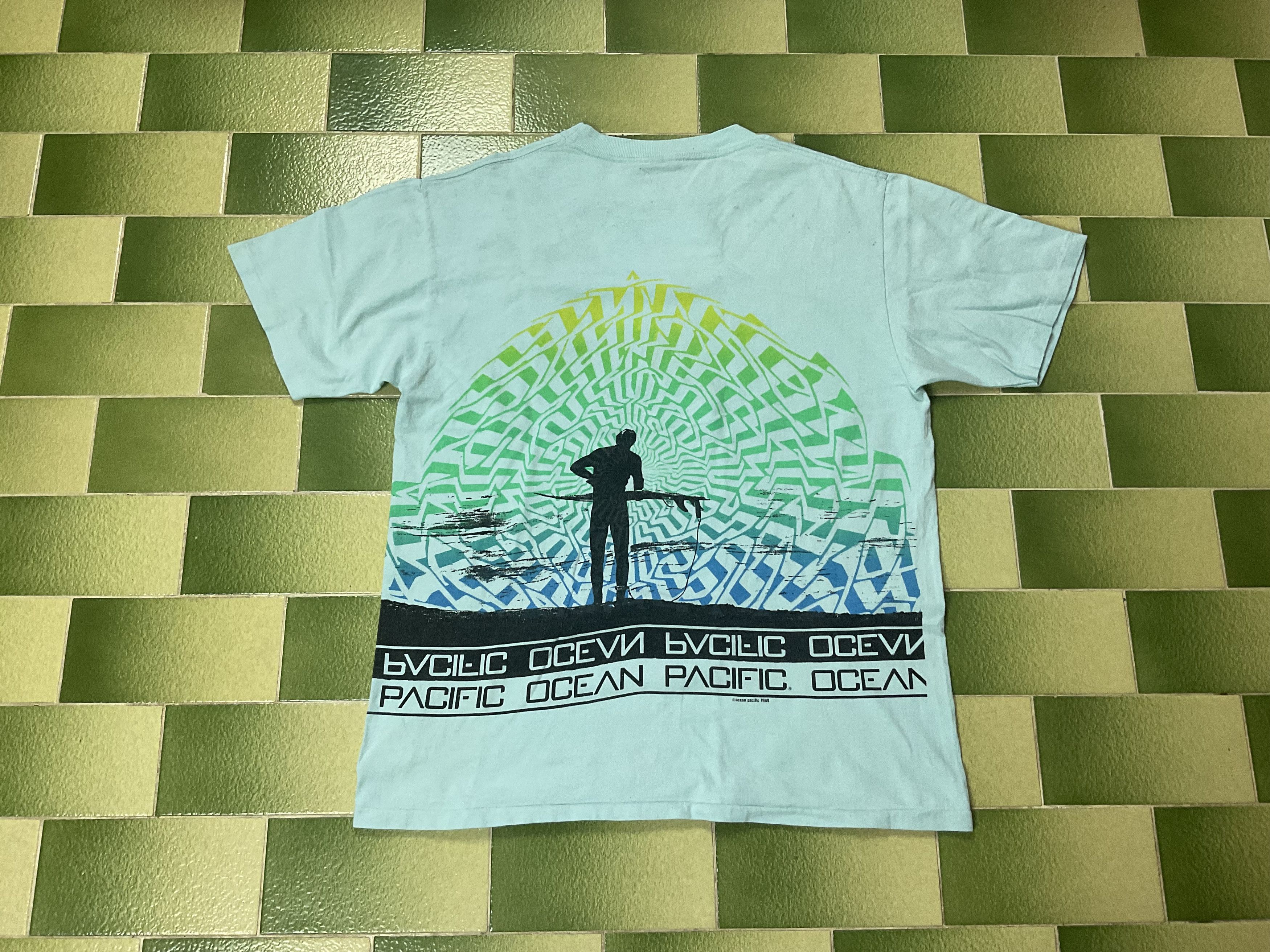 Ocean Pacific Vintage 1989 Ocean Pacific All Over Print T-Shirt 2 Sided Size US L / EU 52-54 / 3 - 2 Thumbnail