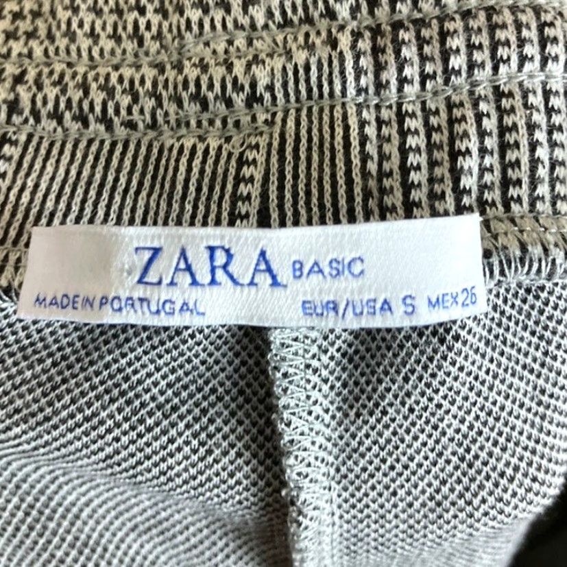 Zara Zara Basic Womens Pants Black White Plaid Pull On Drawstring Pockets Small Size 28" / US 6 / IT 42 - 4 Thumbnail