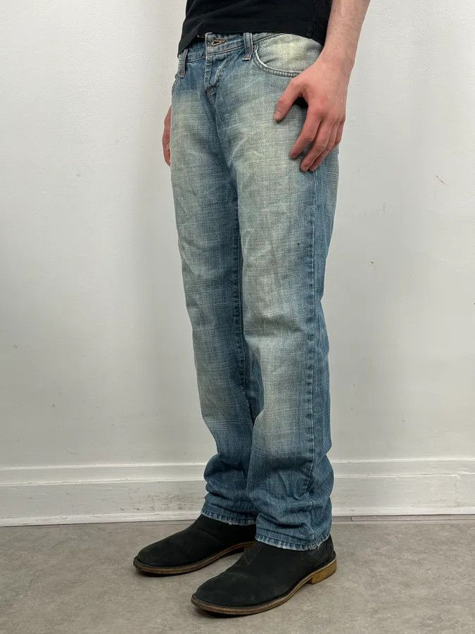 Dolce & Gabbana AW2003 Dolce & Gabbana Light Blue Distressed Double Waisted Jeans Size US 32 / EU 48 - 3 Thumbnail