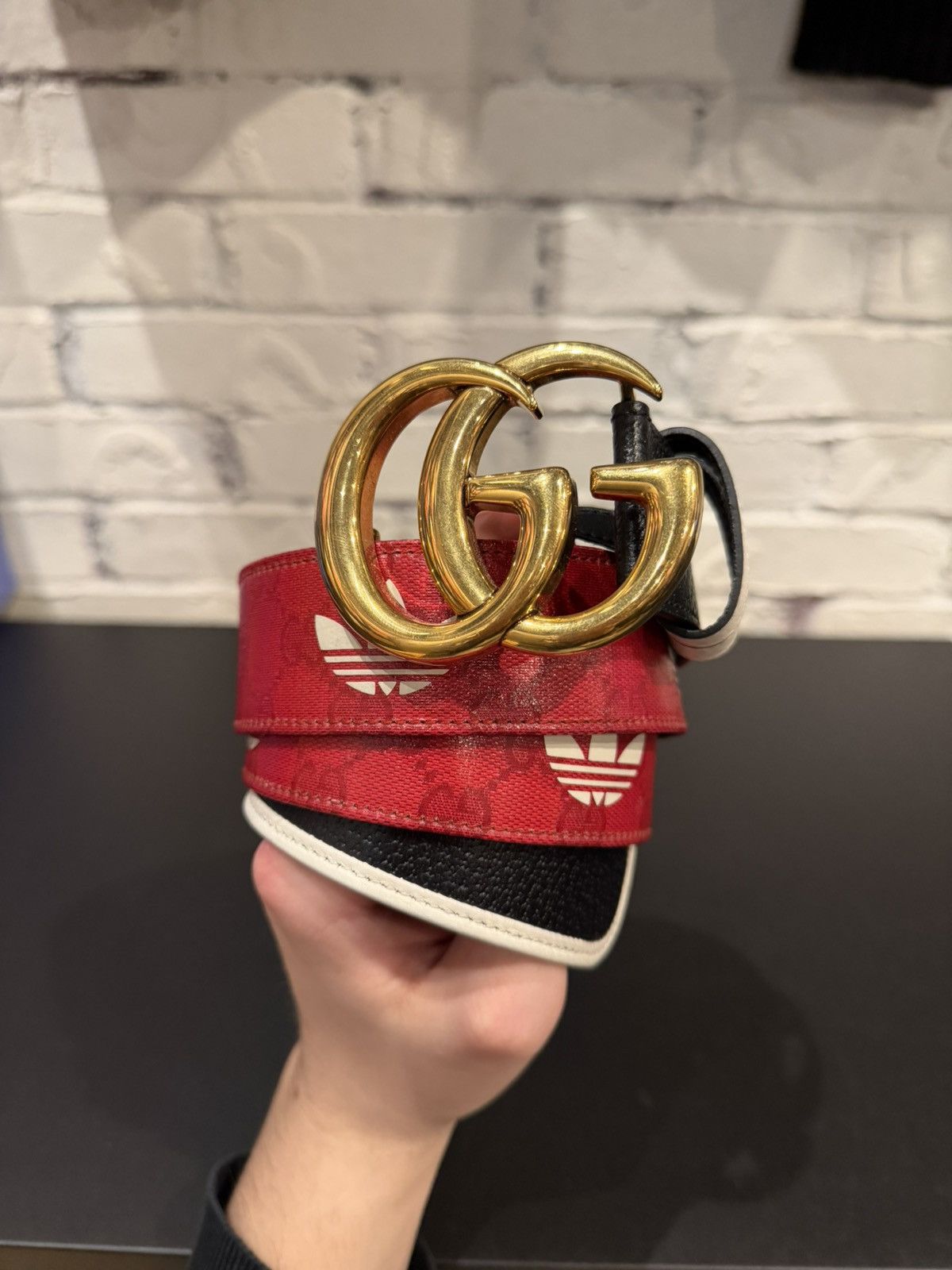 Adidas × Gucci Gucci x Adidas Leather Belt Size 32 - 3 Thumbnail