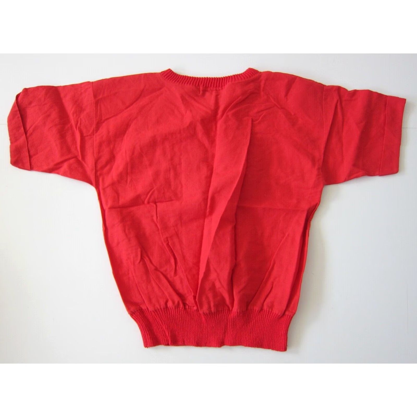 4SDESIGNS Vintage P' Galli Designs Blouse Short Sleeve Women S-M Red Cotton Beaded Embroidered Tunic Size S / US 4 / IT 40 - 2 Thumbnail