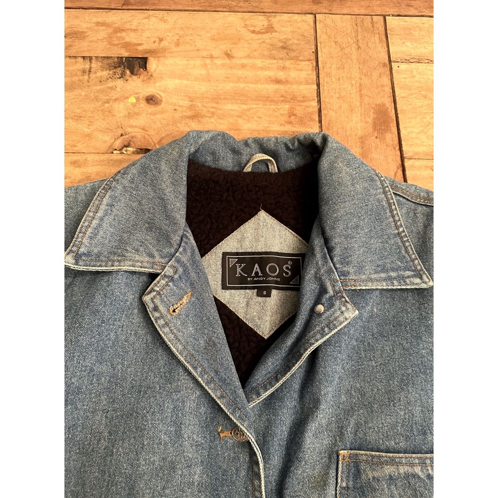 Vintage VINTAGE KaOS 80s Denim Button Up Jacket Women’s Small Sherpa Size S / US 4 / IT 40 - 7 Thumbnail