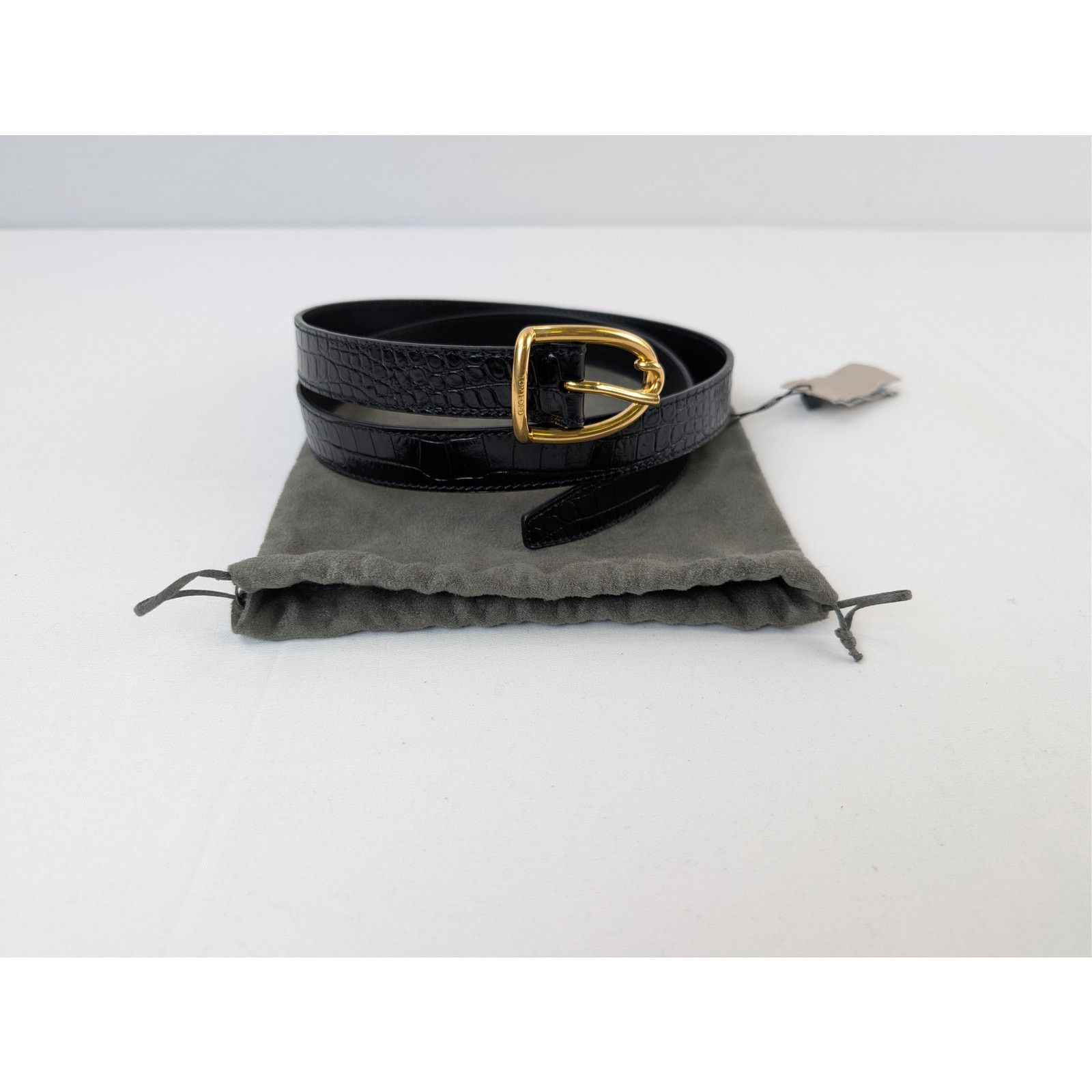 Tom Ford o1rshd1 Size: 105 / crocodile-embossed patent leather belt Size 42 - 17 Thumbnail