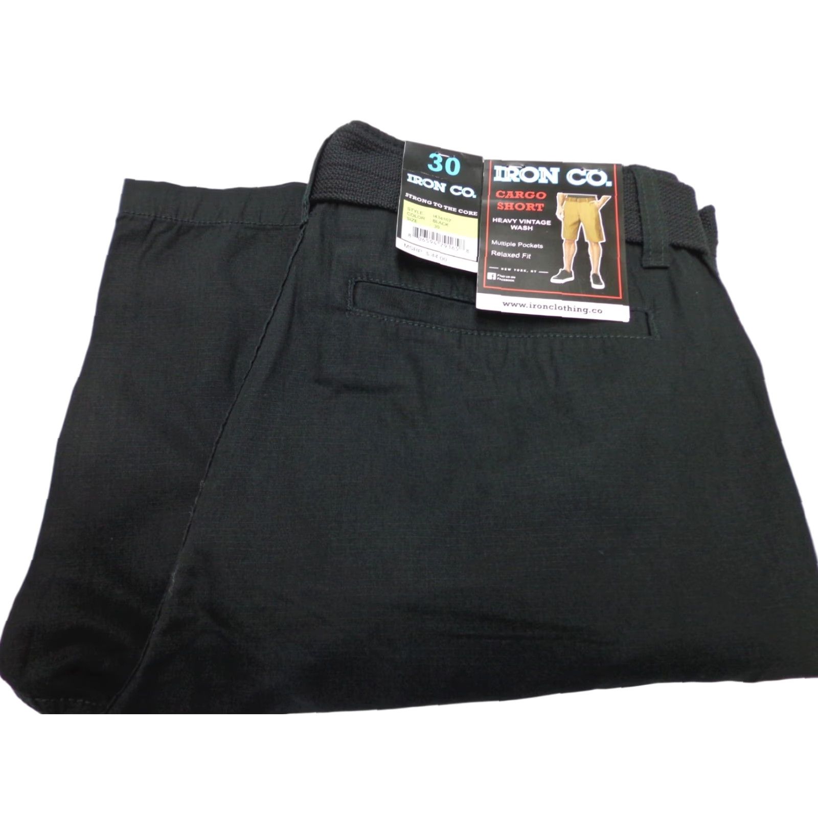 Vintage VINTAGE Iron Co. Cargo Shorts Black Size 30 Belted Mens New Size US 30 / EU 46 - 1 Thumbnail