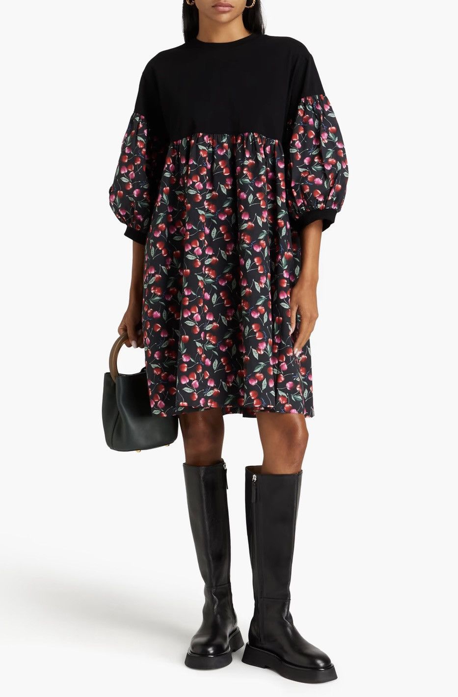 Chloe × See by Chloe See by Chloe babydoll poplin cherry print dress gown cotton Size XL / US 12-14 / IT 48-50 - 2 Thumbnail
