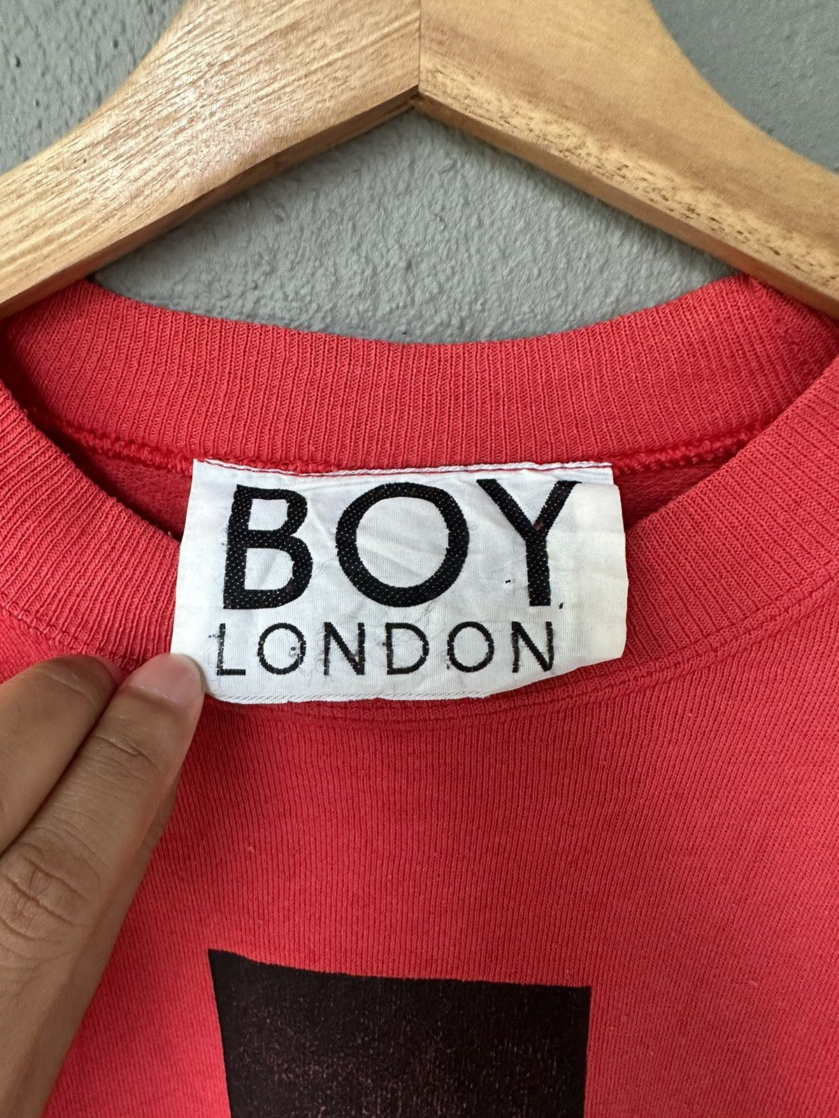 Boy London Vintage 90’s BOY LONDON Luxury Brand Rare Sweatshirt Red L Size US L / EU 52-54 / 3 - 5 Thumbnail