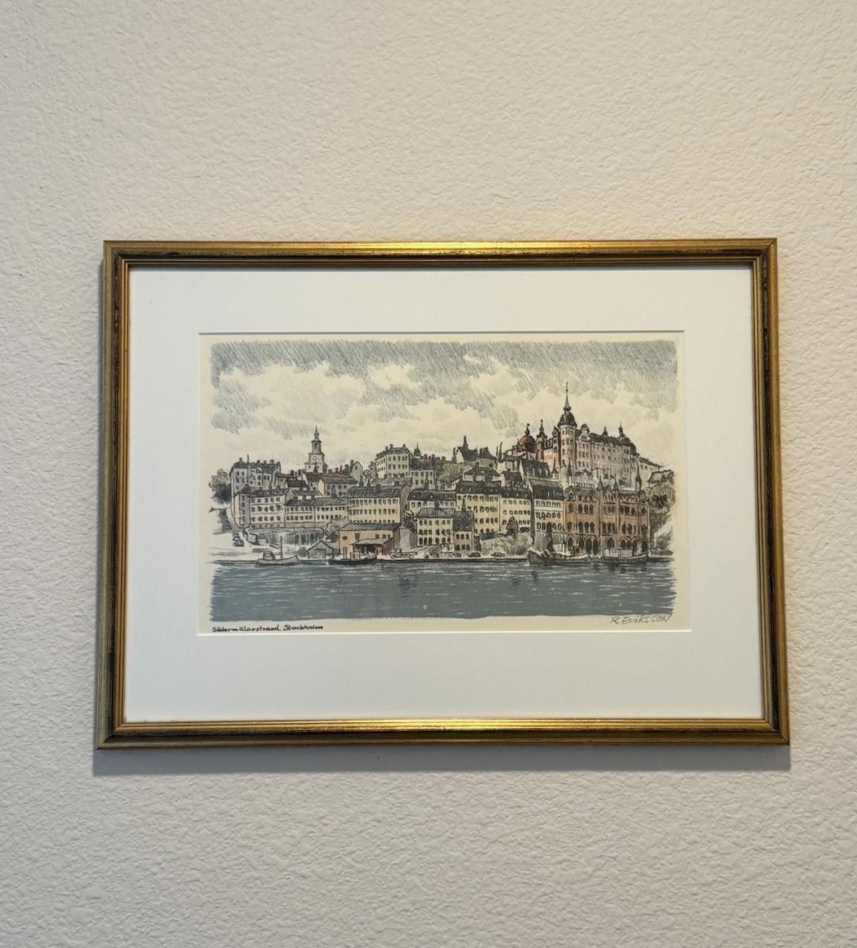 Designer Cityscape Of Stockholm Söder Mälarstrand Signed R Eriksson Size ONE SIZE - 2 Thumbnail