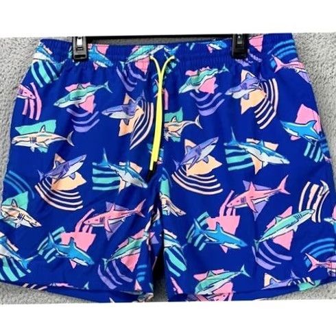 Chubbies Chubbies Swim Trunks Mens Medium 5.5 Blue Daddy Shark Lined Board Shorts NEW A3 Size US 31 - 2 Thumbnail