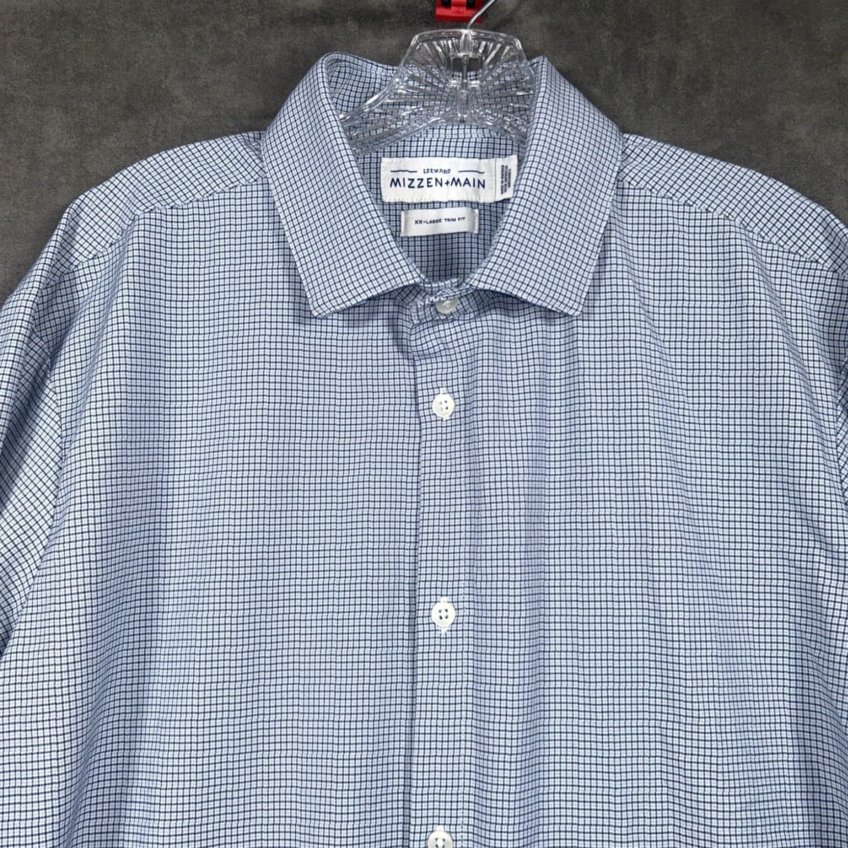 Mizzen+Main Mizzen+Main Performance Stretch Button Up Shirt Long Sleeve Trim Fit Mens XXL Blue Size US XXL / EU 58 / 5 - 2 Thumbnail