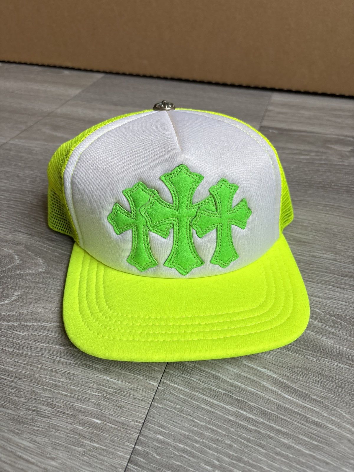 Chrome Hearts Chrome Hearts Neon Green Triple Cross Cemetery Hat Size ONE SIZE - 3 Thumbnail