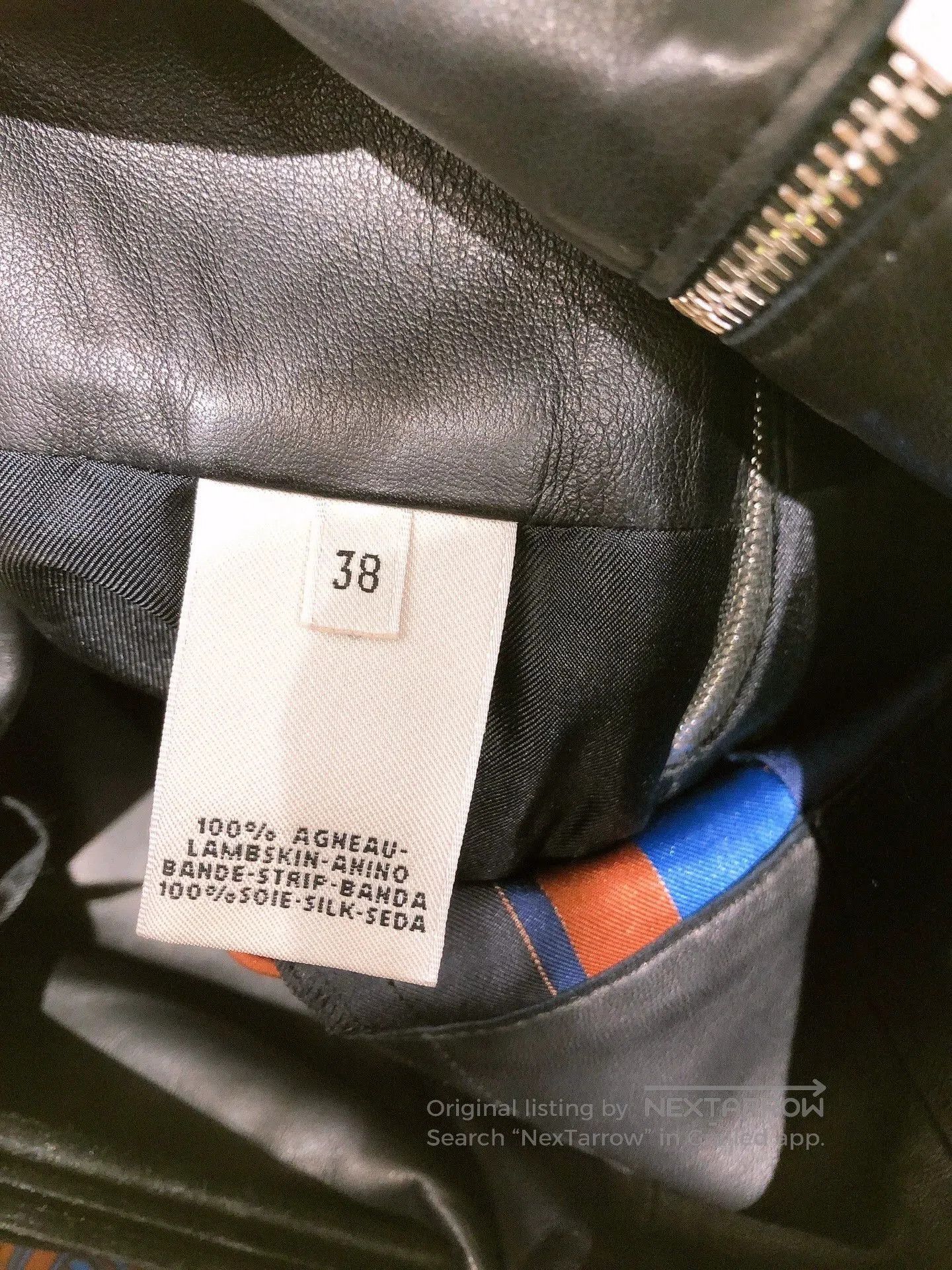 Hermes Black Leather Silk Pleated Skirt.