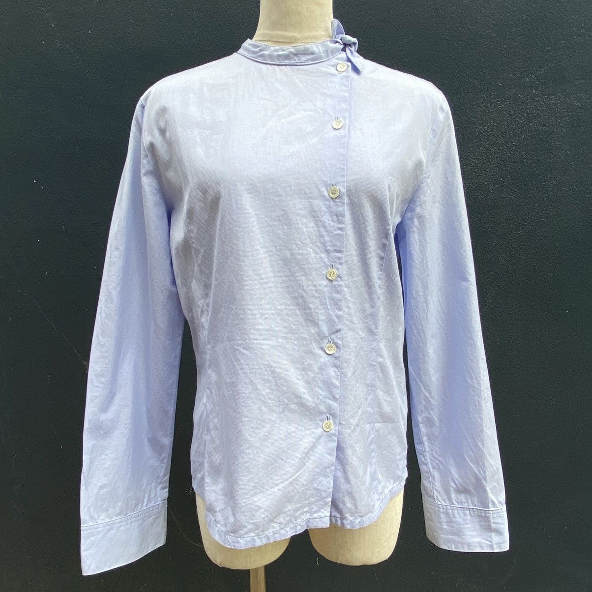 Issey Miyake I.S. Light Blue Asymmetrical Button-Up Blouse Size M / US 6-8 / IT 42-44 - 14 Thumbnail