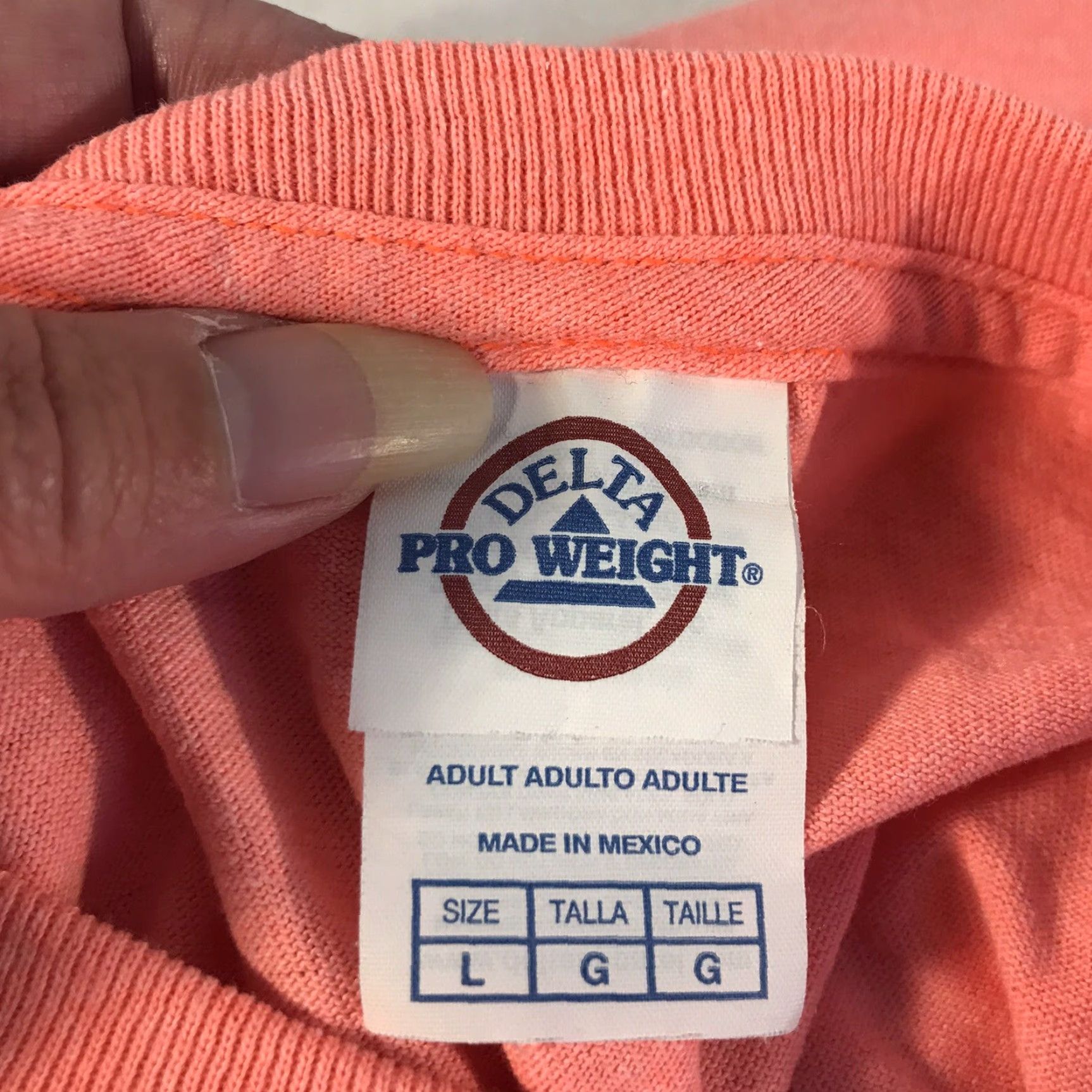 Delta Delta We The People Graphic Print T-Shirt Womens Size L Coral Casual Short Sleeve Lightweight Machine Washable Size L / US 10 / IT 46 - 3 Thumbnail