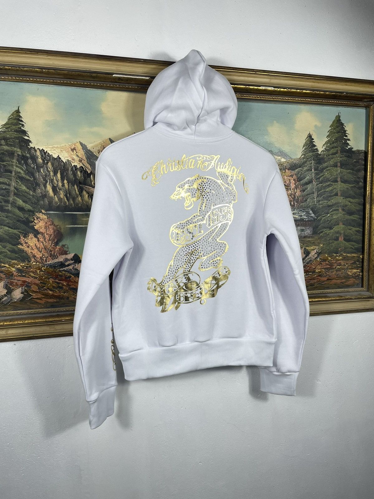 Christian Audigier × Ed Hardy × Vintage Ed Hardy Retro 00s Hoodie With Crystals Affliction Grunge Size M / US 6-8 / IT 42-44 - 6 Thumbnail