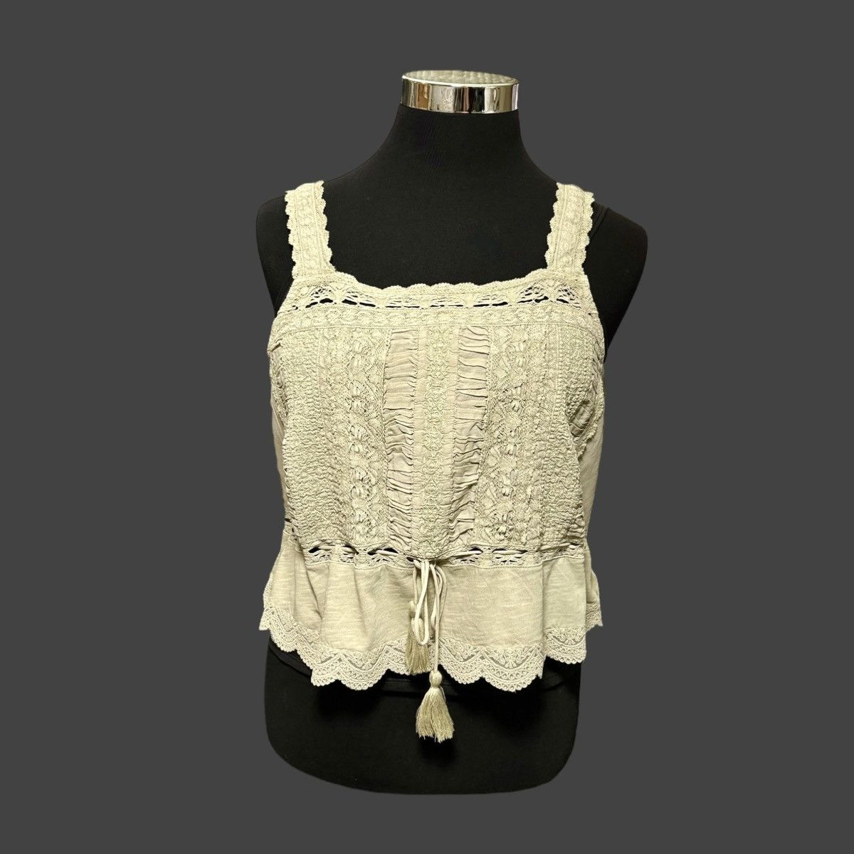 Lucky Brand Lucky Brand Lace Waistline Tie Seneca Rock Tank Sz XL Size XL / US 12-14 / IT 48-50 - 3 Thumbnail