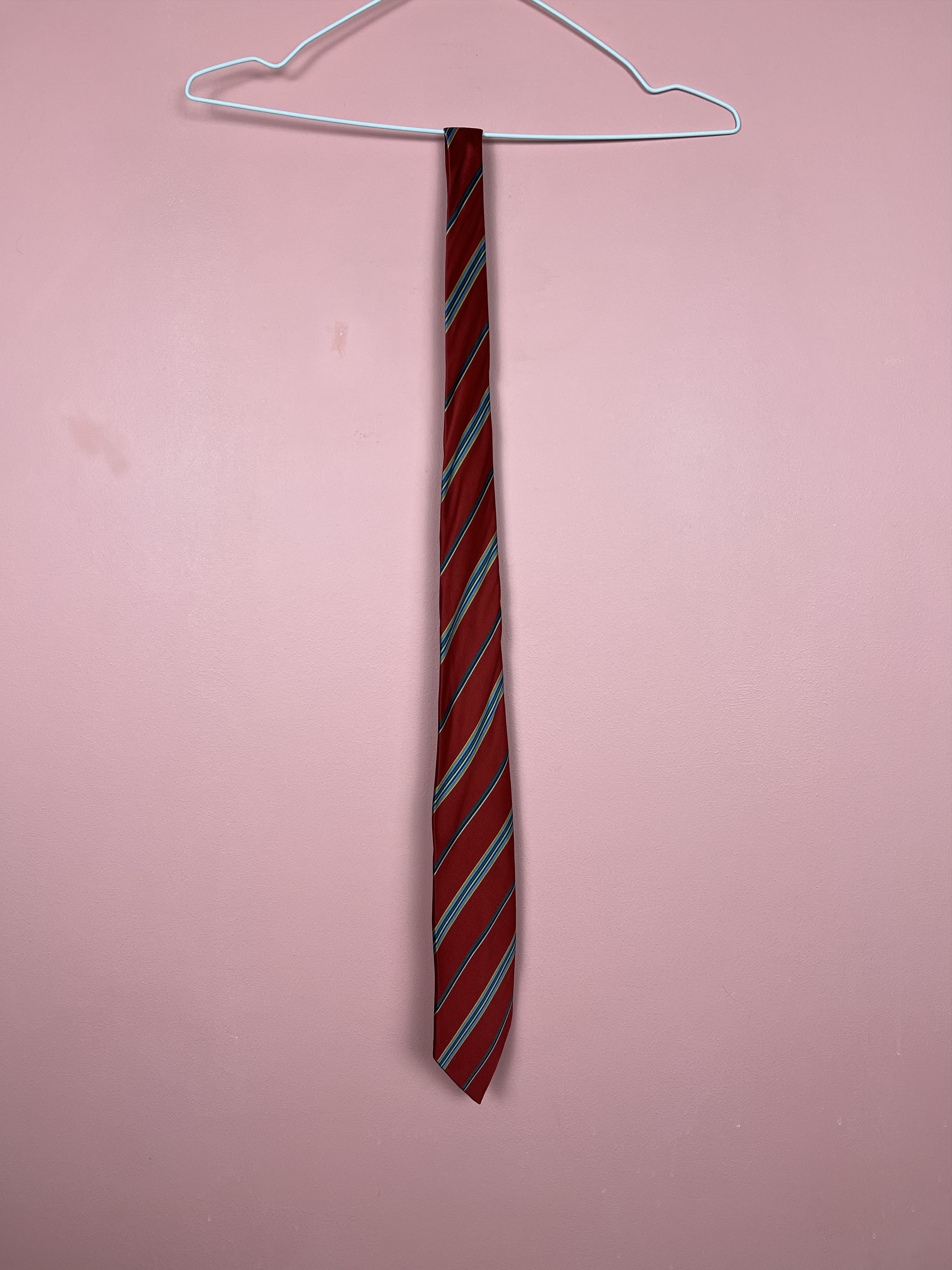 Lanvin Lanvin red striped Paris France streetwear tie silk luxury Size ONE SIZE - 4 Thumbnail