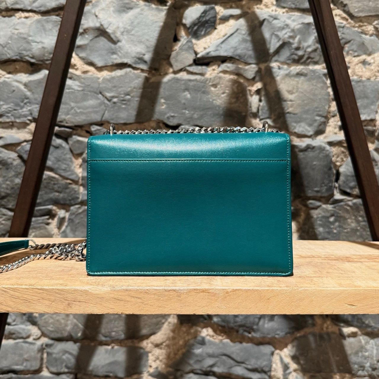 Yves Saint Laurent Saint Laurent Green Smooth Leather Medium Sunset Bag Size ONE SIZE - 6 Thumbnail