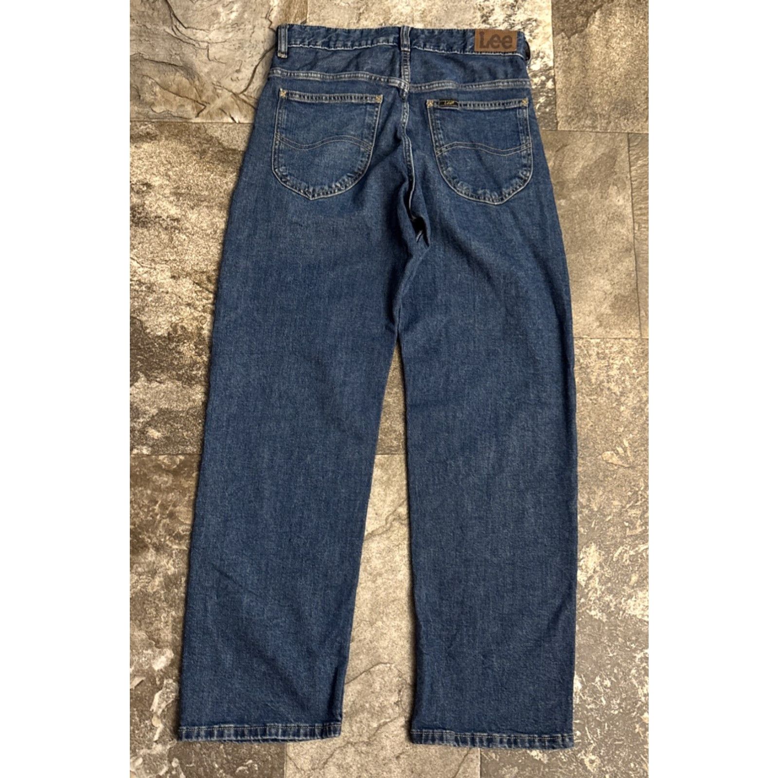Lee Lee Heritage Straight Leg Jeans 2 Regular Small Belt Loops 28x28.5 High-Rise Blue Denim Stretch Women's Jeans Size 26" / US 2 / IT 38 - 4 Thumbnail
