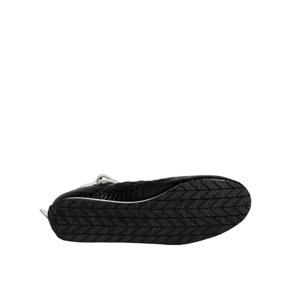 Dolce & Gabbana Dolce & Gabbana Black Quilted Leather Lace Up Sneakers Shoes Size US 11 / EU 44 - 8 Thumbnail