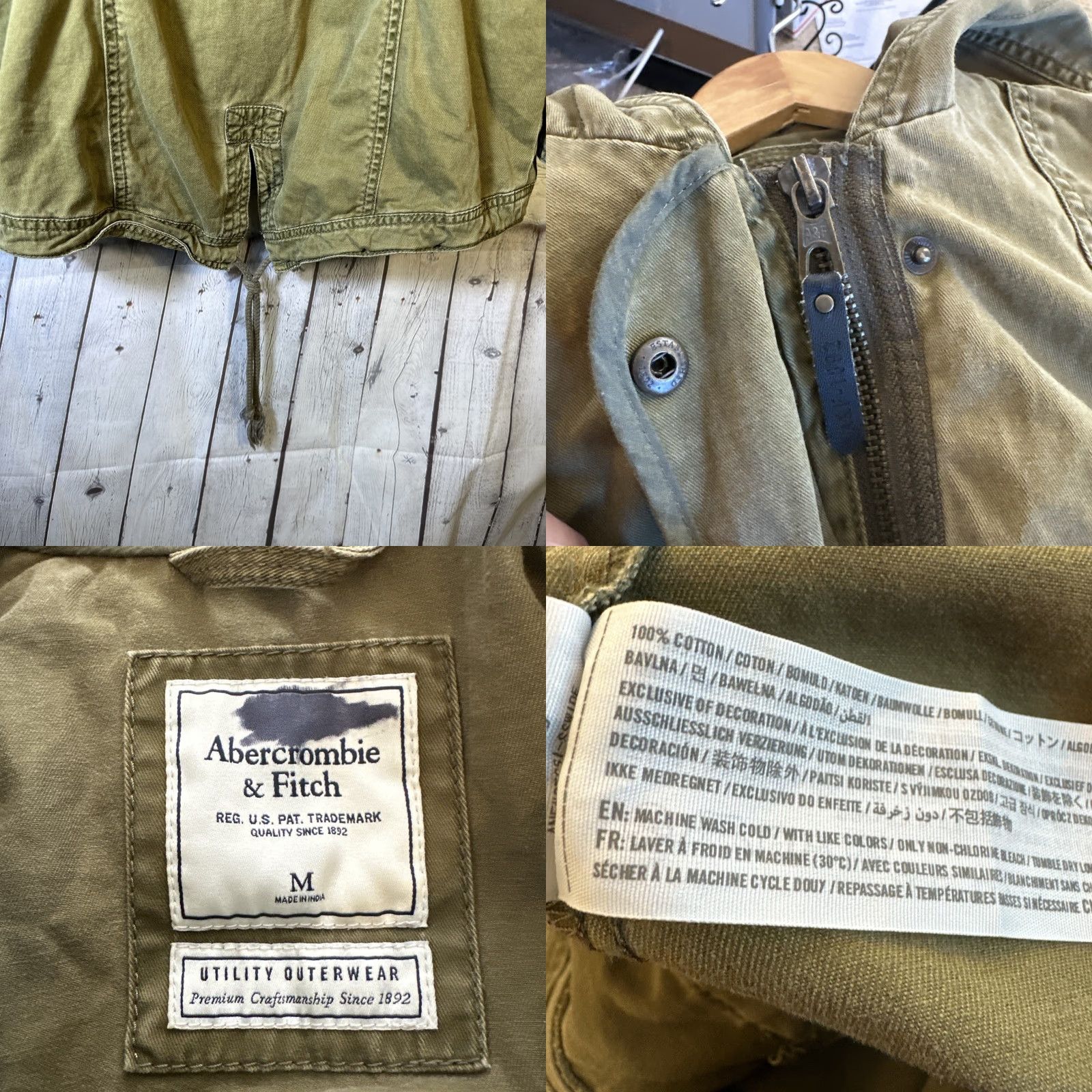Abercrombie & Fitch Abercrombie & Fitch Utility Outerwear Jacket Hooded Medium Military Green Size M / US 6-8 / IT 42-44 - 8 Thumbnail