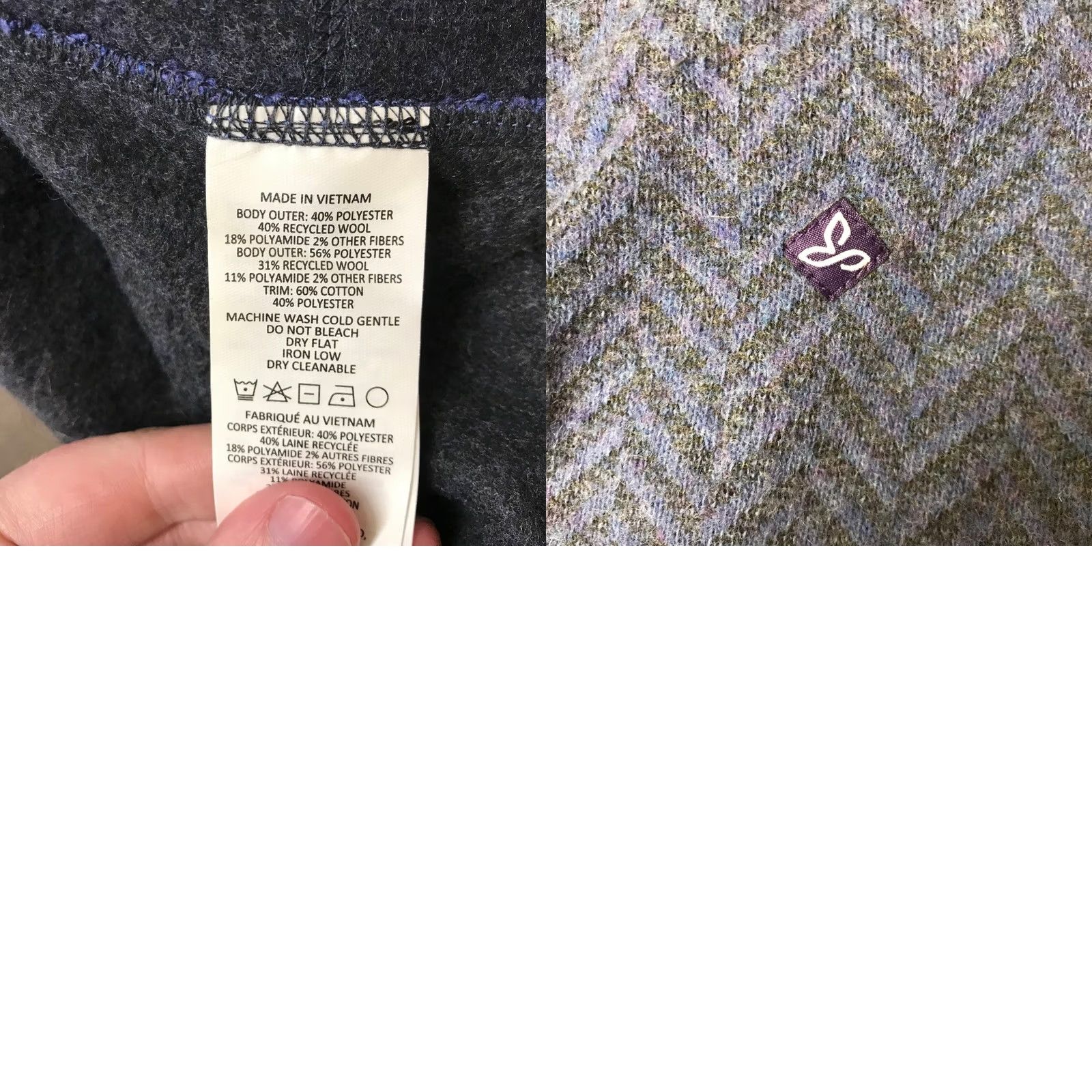 Prana prAna Women Recycled Wool Blend Funnel Neck Pullover Medium Blue Cable Knit Sweater Size M / US 6-8 / IT 42-44 - 8 Thumbnail
