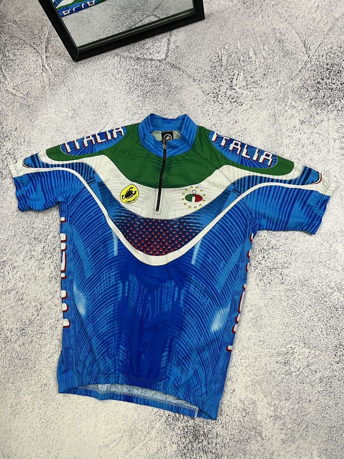 Vintage Castelli Italia Velo Cycling Jersey Crazy Overprint Rare Size US XL / EU 56 / 4 - 3 Thumbnail