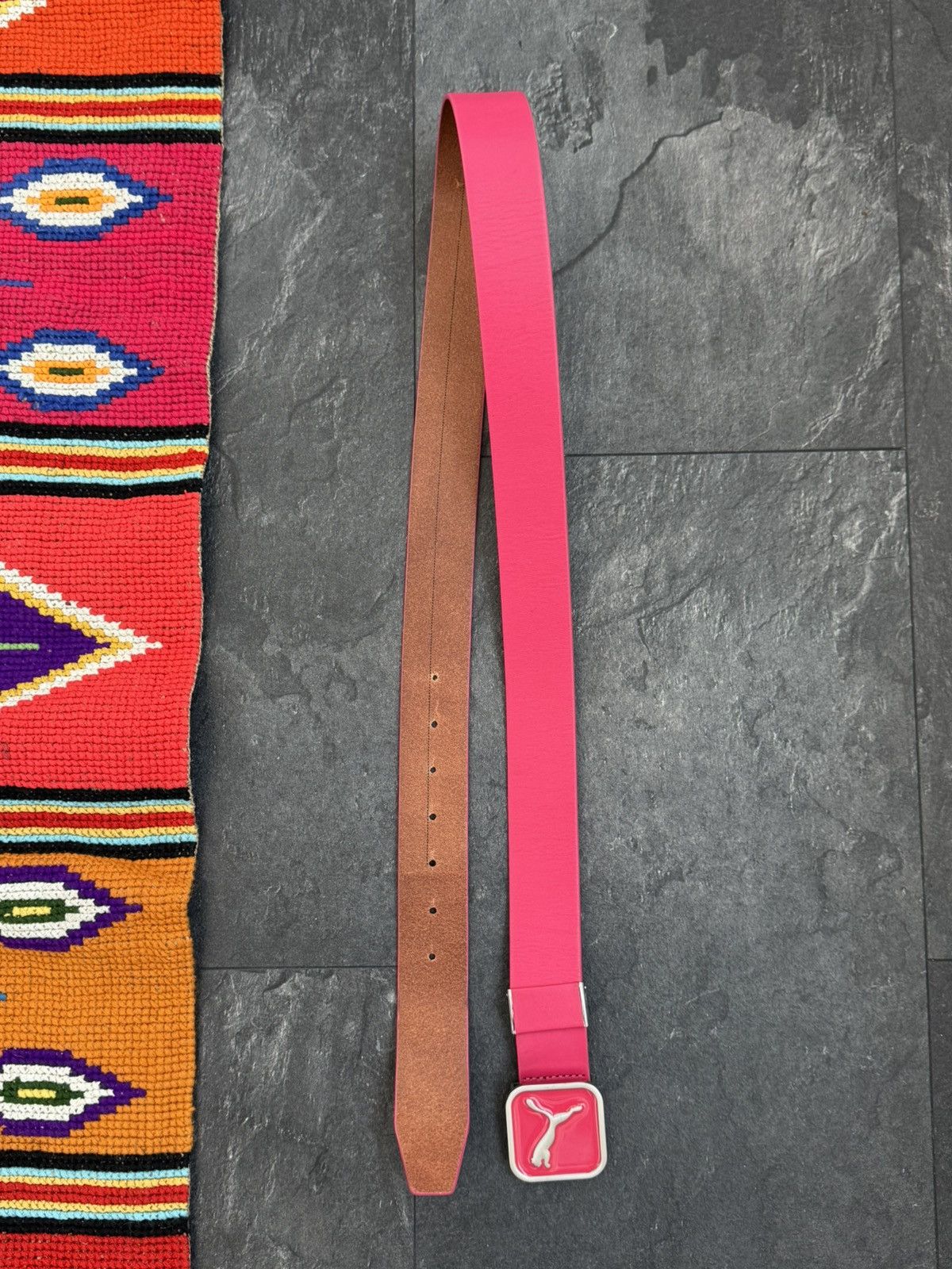 Puma Puma Pink Leather Belt Y2K Size ONE SIZE - 6 Thumbnail