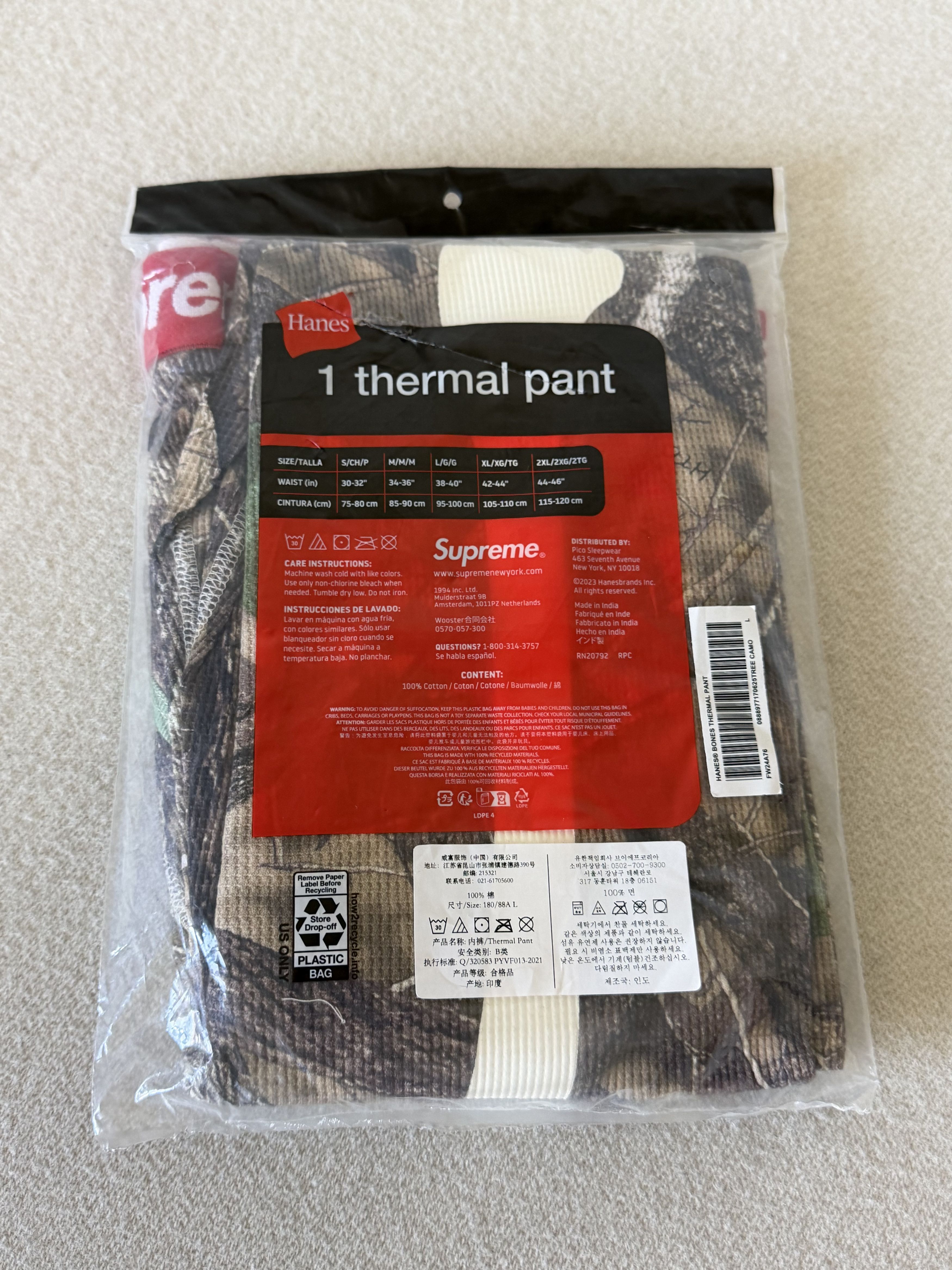 Hanes × Supreme Supreme Hanes Bones Thermal Pants in Woodland Camo Size US 34 / EU 50 - 2 Thumbnail