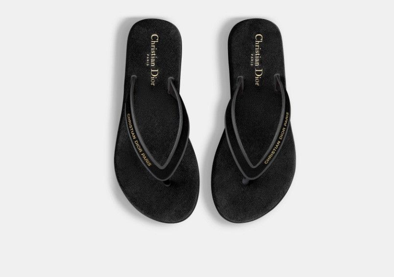 Dior o1w1db11024 Thong Sandals in Black Size US 7 / IT 37 - 3 Thumbnail