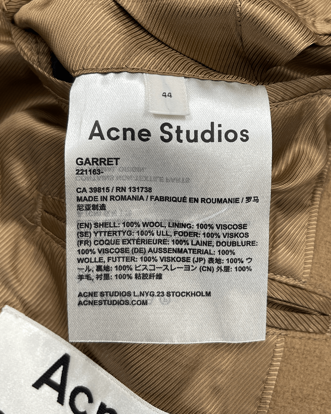 Acne Studios Acne Studios Single-Breasted Wool Coat Camel Size US S / EU 44-46 / 1 - 9 Thumbnail