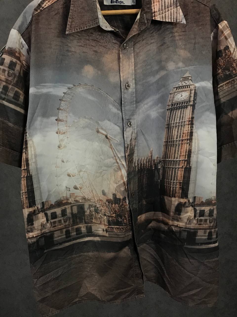 Vintage London Big Ben art crazy Hawaiian overprinted shirt Size US XL / EU 56 / 4 - 3 Thumbnail